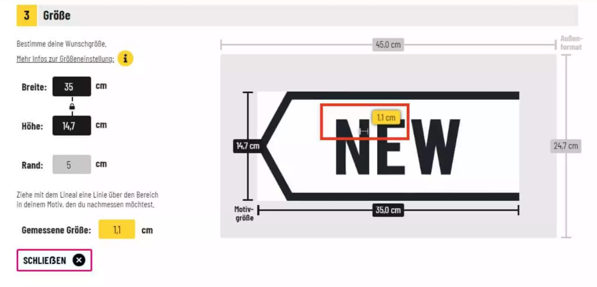 Measure the result of the line thickness